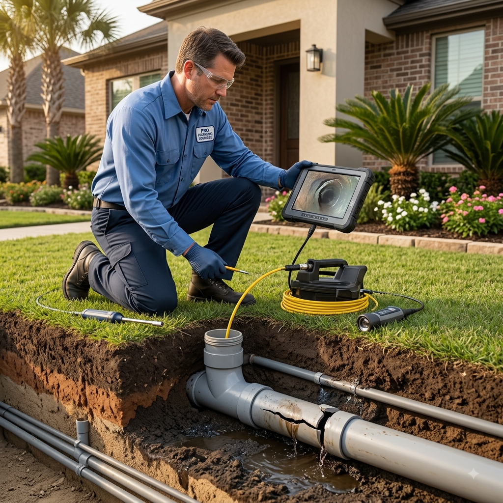 Sewer line leak detection and repair