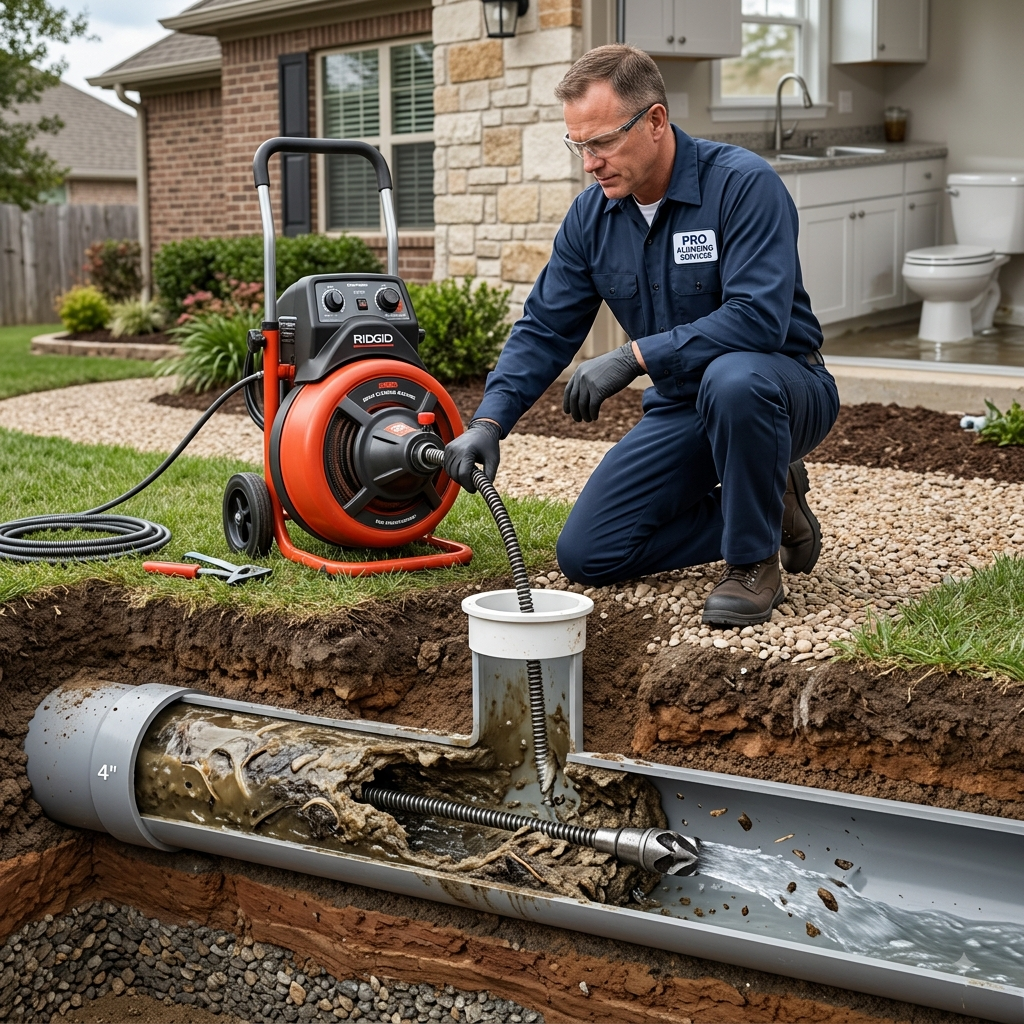 Sewer line cleaning and blockage removal